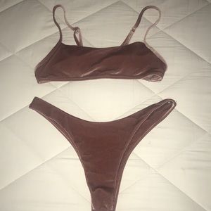 Pink Velvet Bikini size medium or size 6